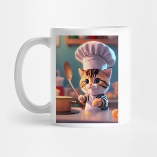 Cute cat in a chef's outfit Mug